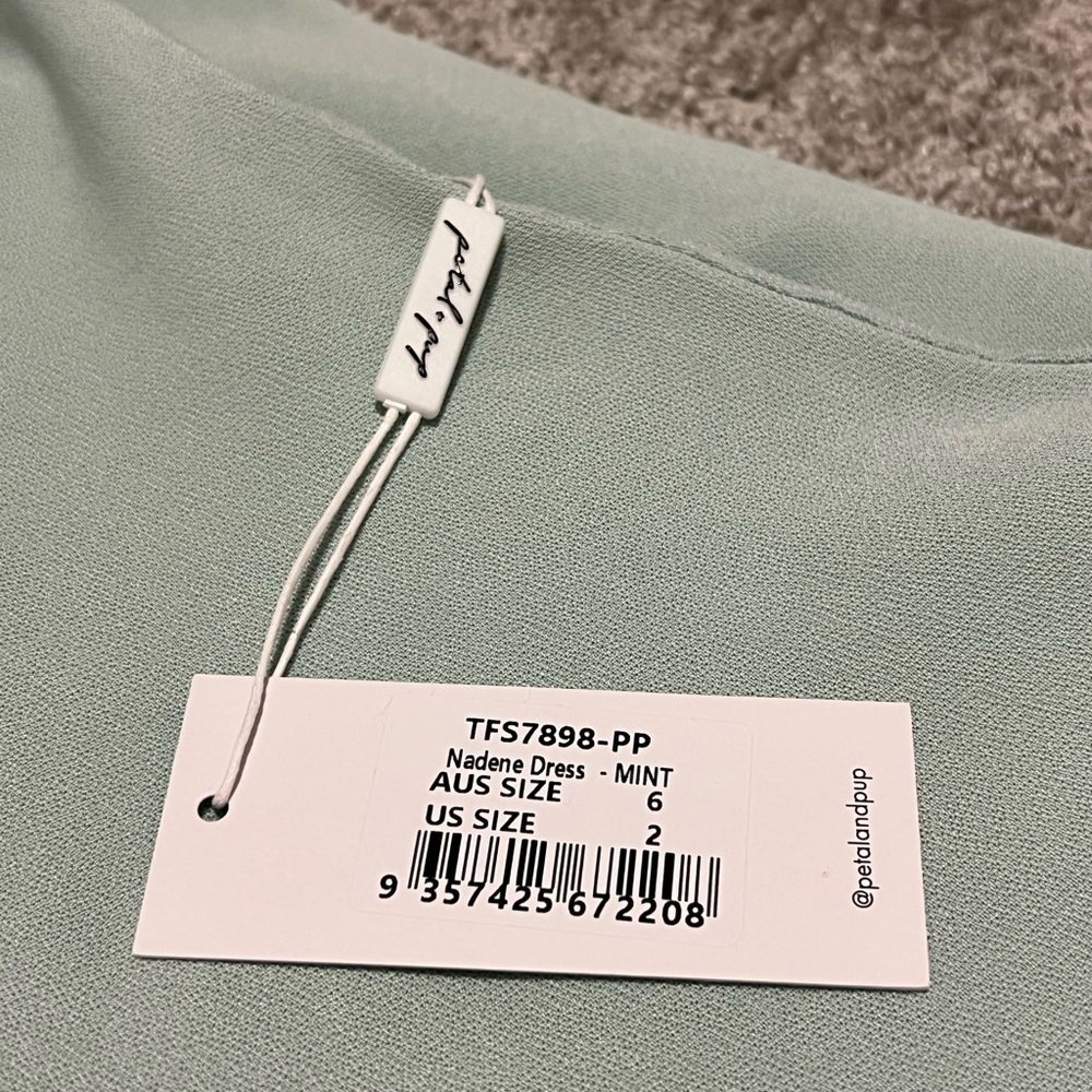 Petal & Pup One-Shoulder Midi Dress in Mint Green - Picture 10 of 11